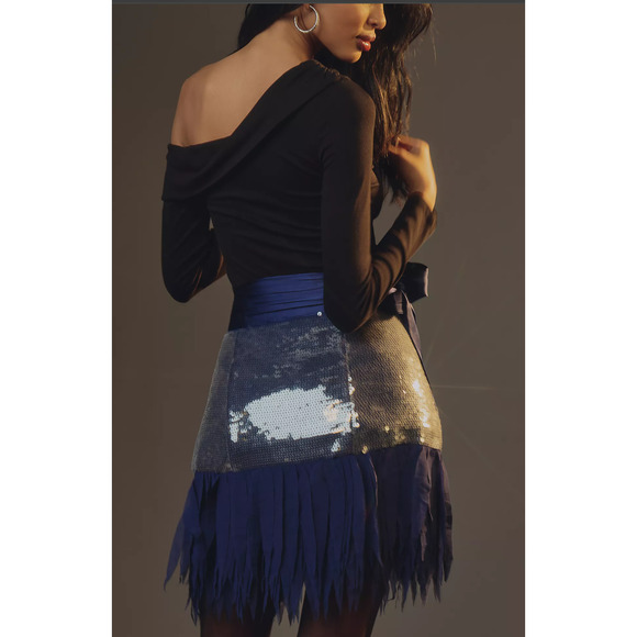 Anthropologie Maeve Sequin Drop-Waist Mini Skirt - New Size 10 - Picture 4 of 5